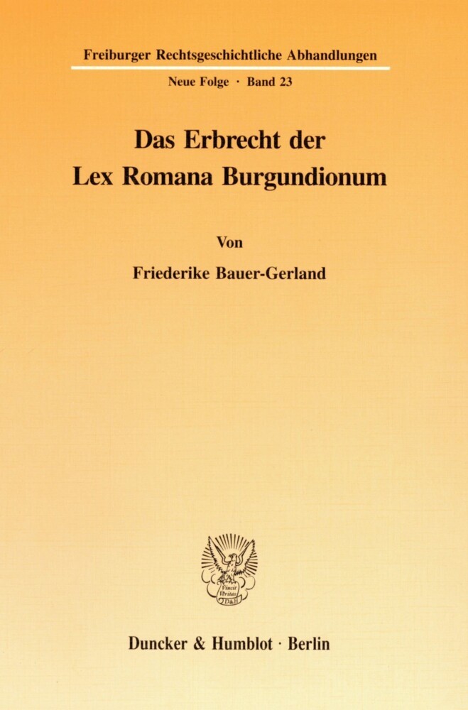 Das Erbrecht der Lex Romana Burgundionum. main product photo