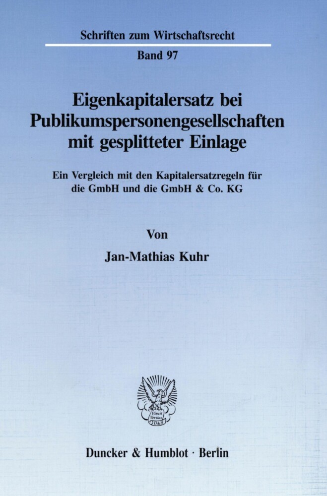 Eigenkapitalersatz bei Publikumspersonengesellschaften mit gesplitteter Einlage. main product photo