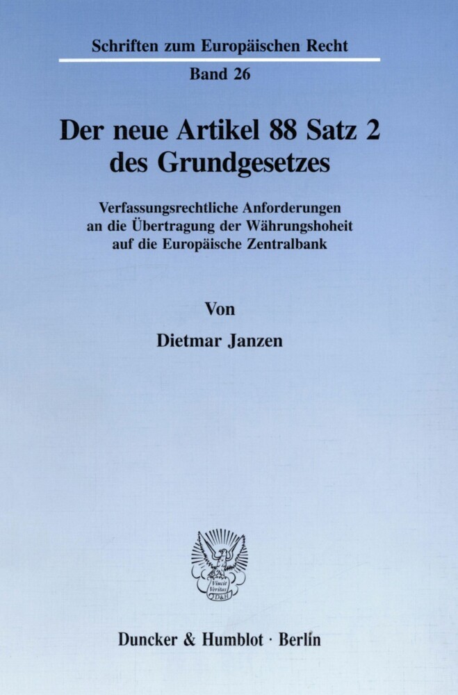 Der neue Artikel 88 Satz 2 des Grundgesetzes. main product photo