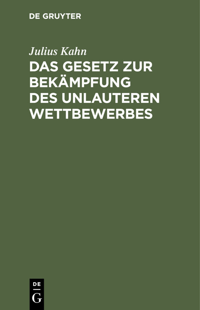 Das Gesetz zur Bekämpfung des unlauteren Wettbewerbes main product photo