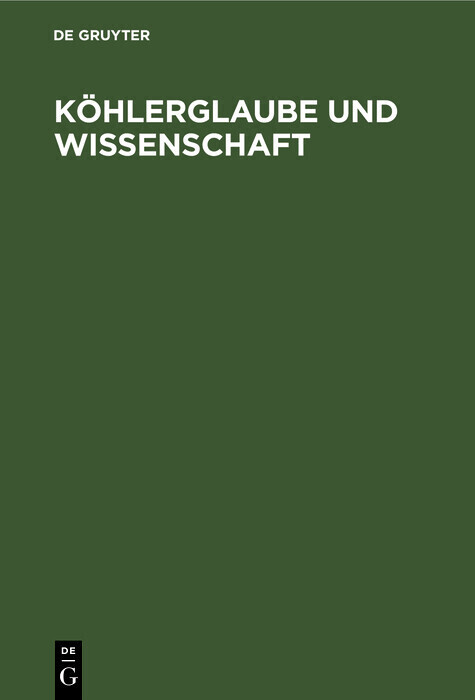 Köhlerglaube und Wissenschaft main product photo
