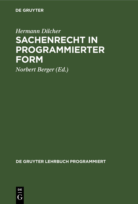 Sachenrecht in programmierter Form main product photo