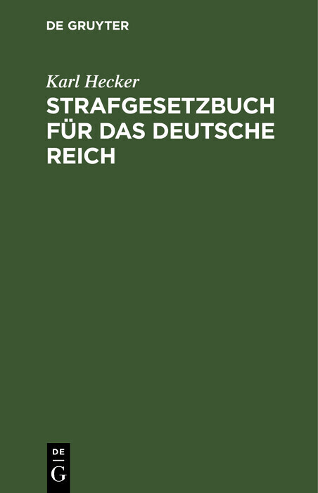 Strafgesetzbuch für das Deutsche Reich main product photo