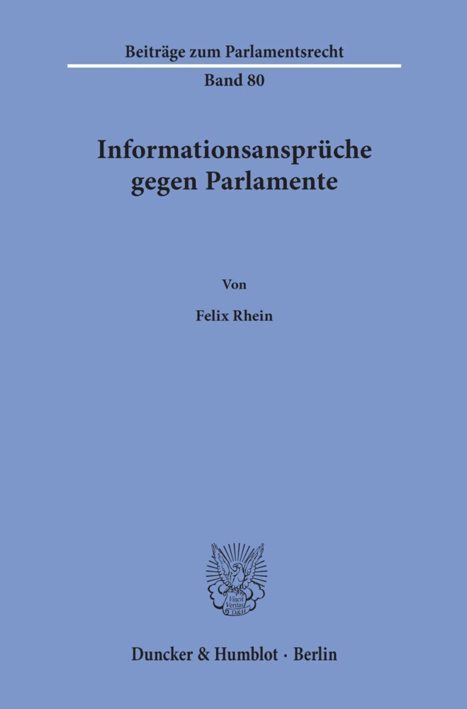 Informationsansprüche gegen Parlamente. main product photo