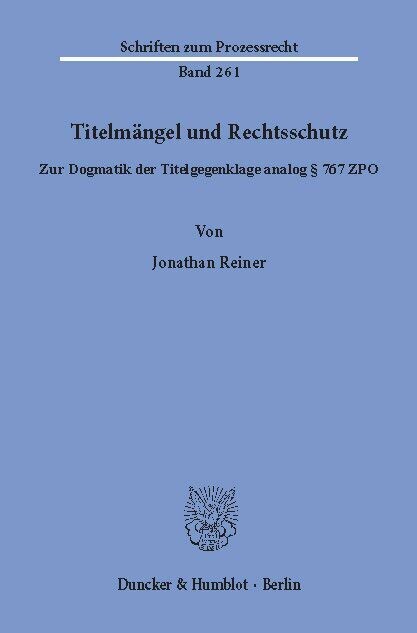 Titelmängel und Rechtsschutz. main product photo