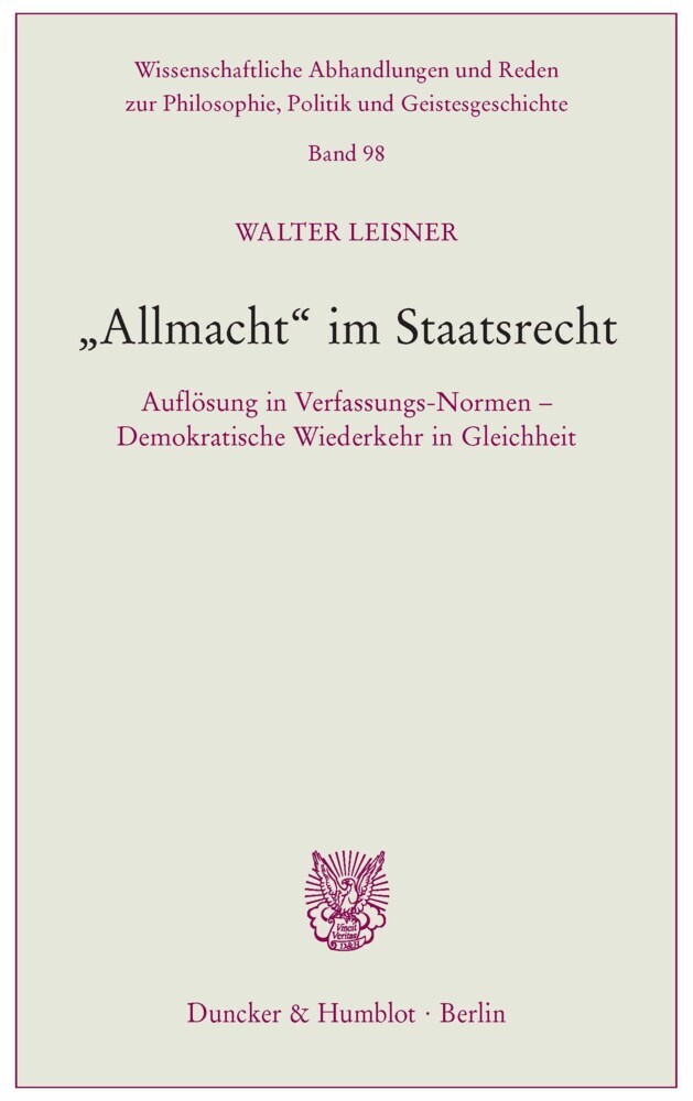 »Allmacht« im Staatsrecht. main product photo