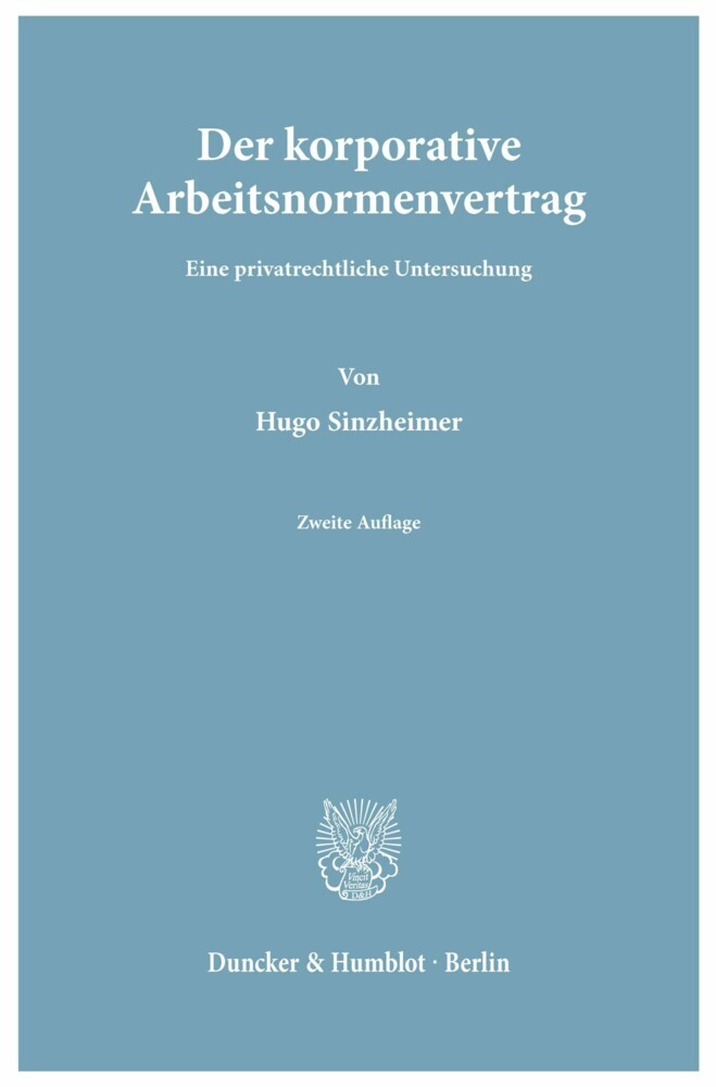 Der korporative Arbeitsnormenvertrag. main product photo