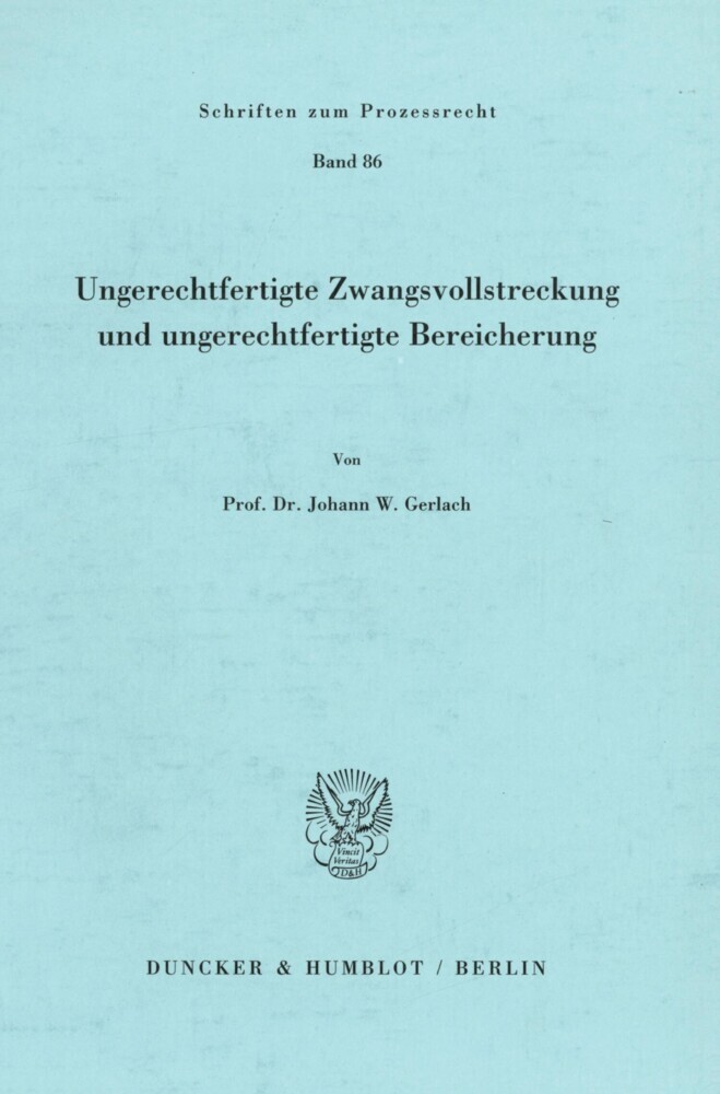 Ungerechtfertigte Zwangsvollstreckung und ungerechtfertigte Bereicherung. main product photo