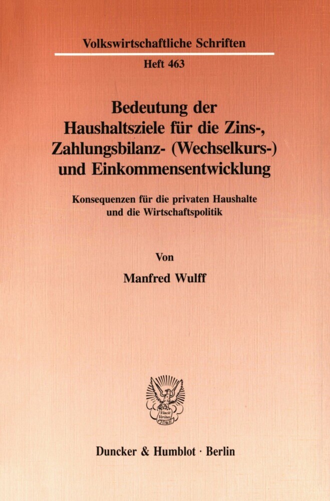Bedeutung der Haushaltsziele für die Zins-, Zahlungsbilanz- (Wechselkurs-) und Einkommensentwicklung. main product photo