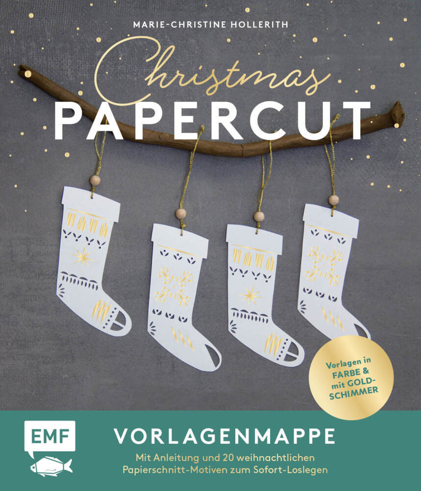 Set: Christmas Papercut - Die Vorlagenmappe mit Anleitung und 20 weihnachtlichen Papierschnitt-Motiven zum Sofort-Loslegen main product photo