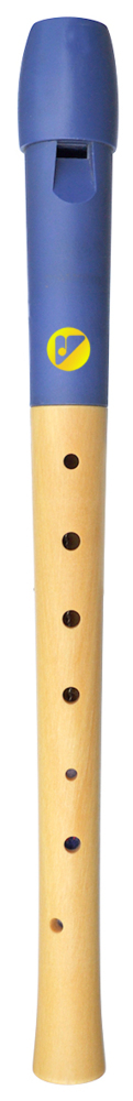 Voggys Holz-Kunststoff-Blockflöte (blauer Flötenkopf), deutsche Griffweise main product photo