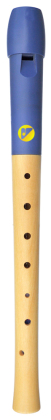 Voggys Holz-Kunststoff-Blockflöte (blauer Flötenkopf), deutsche Griffweise