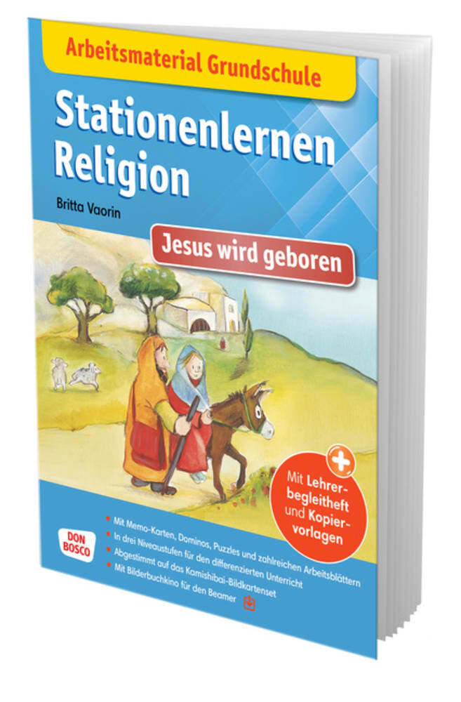 Arbeitsmaterial Grundschule. Stationenlernen Religion: Jesus wird geboren main product photo