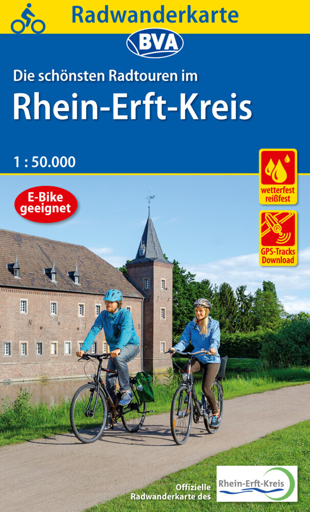 Radwanderkarte BVA Die schönsten Radtouren im Rhein-Erft-Kreis 1:50.000, reiß- und wetterfest, GPS-Tracks Download main product photo