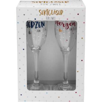 Secco Glas Set "Von Herzen für Dich"