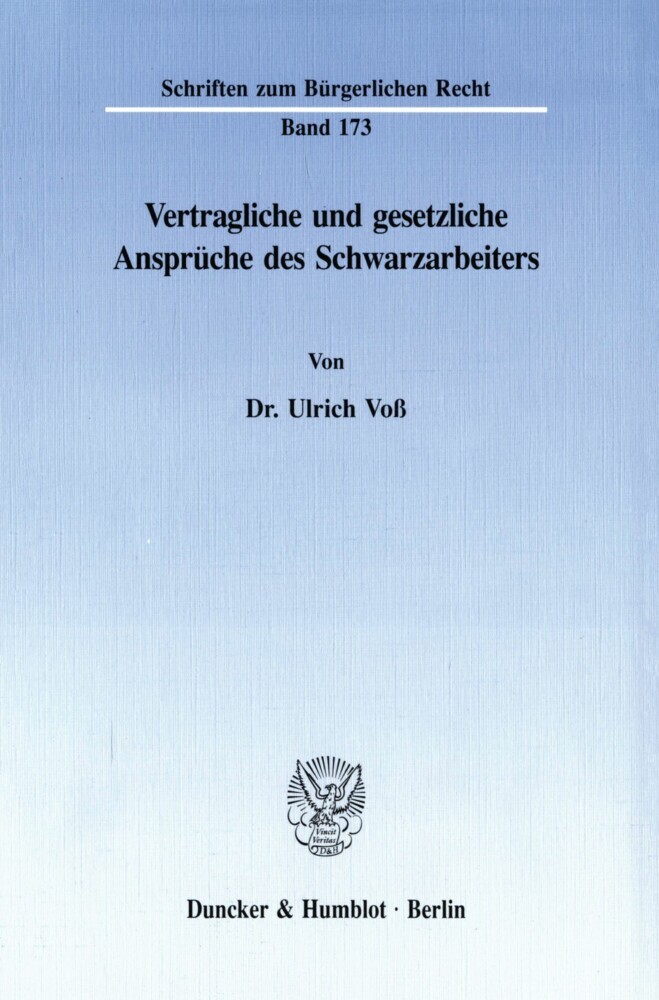 Vertragliche und gesetzliche Ansprüche des Schwarzarbeiters. main product photo