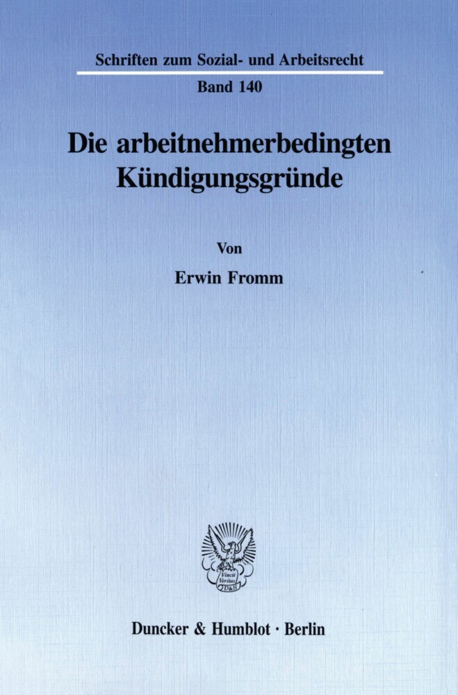 Die arbeitnehmerbedingten Kündigungsgründe. main product photo