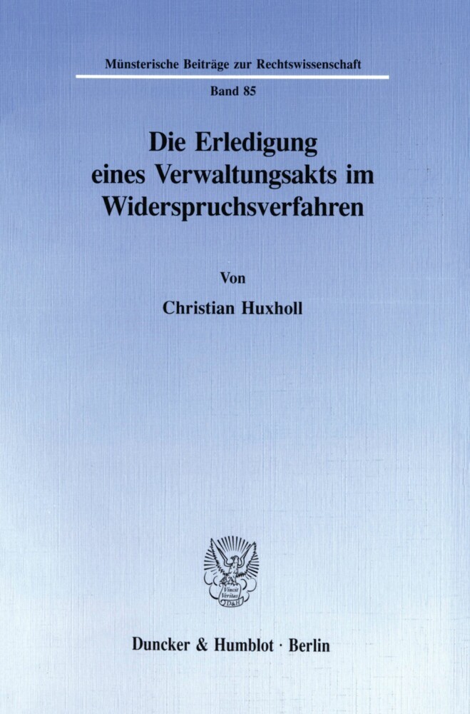 Die Erledigung eines Verwaltungsakts im Widerspruchsverfahren. main product photo