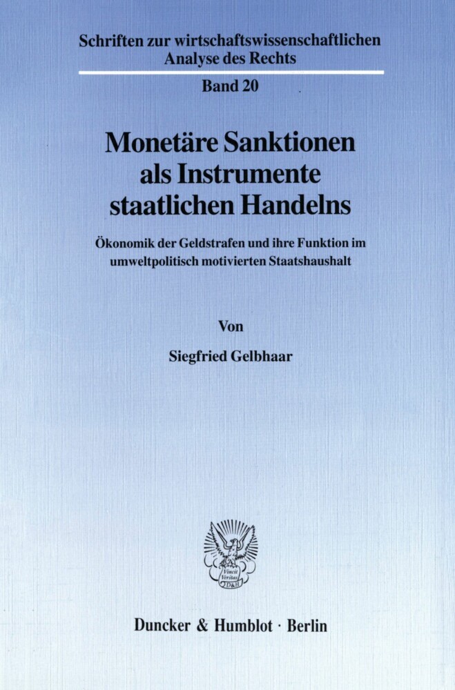 Monetäre Sanktionen als Instrumente staatlichen Handelns. main product photo