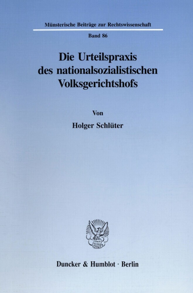 Die Urteilspraxis des nationalsozialistischen Volksgerichtshofs. main product photo