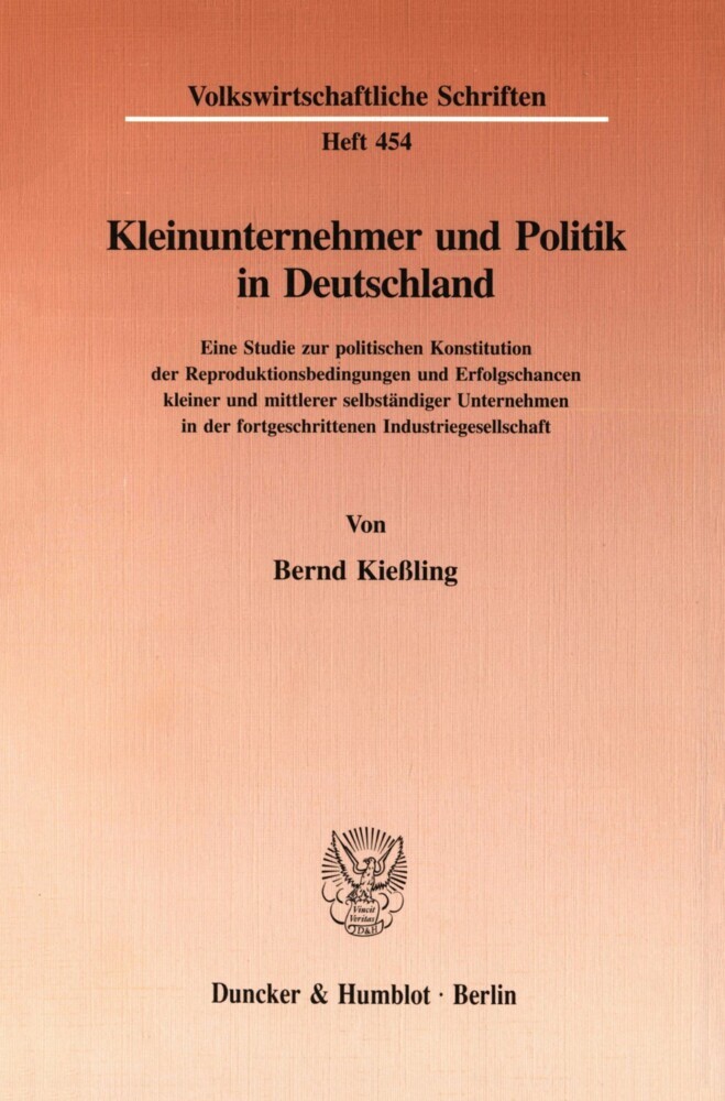 Kleinunternehmer und Politik in Deutschland. main product photo