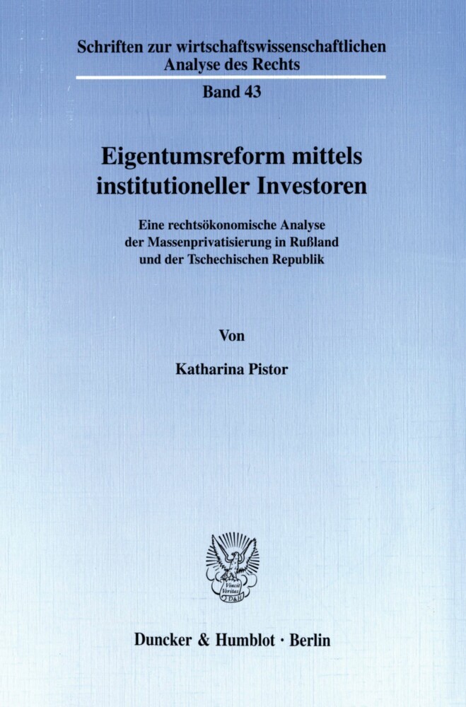 Eigentumsreform mittels institutioneller Investoren. main product photo