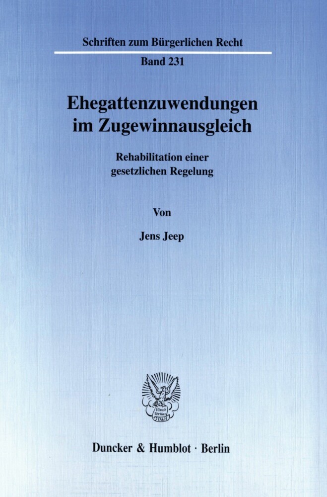 Ehegattenzuwendungen im Zugewinnausgleich. main product photo