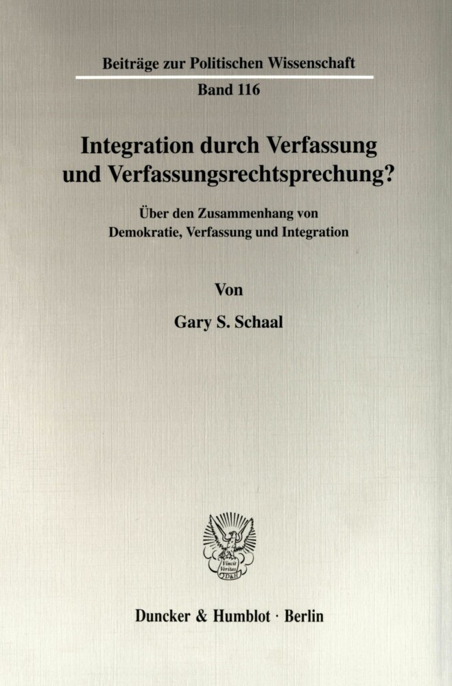 Integration durch Verfassung und Verfassungsrechtsprechung? main product photo