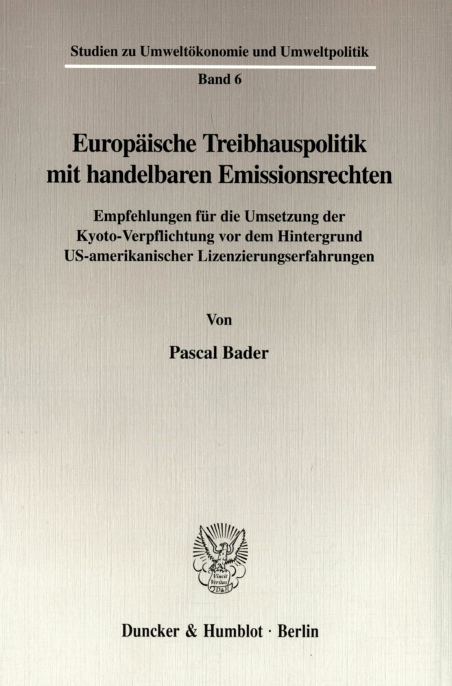 Europäische Treibhauspolitik mit handelbaren Emissionsrechten. main product photo