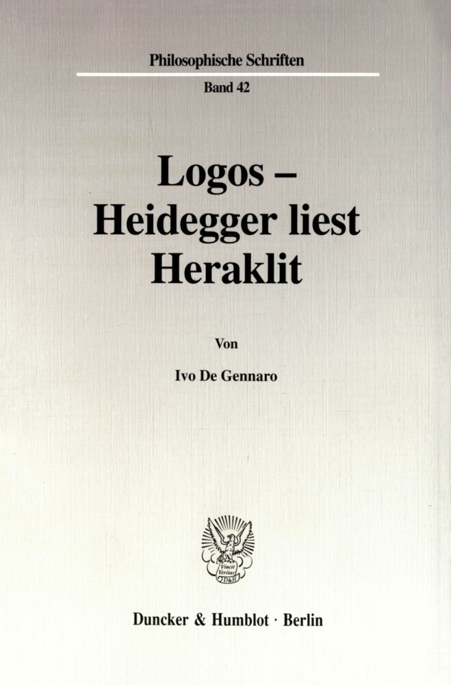 Logos - Heidegger liest Heraklit. main product photo