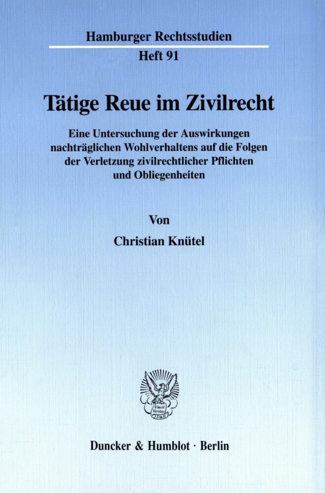 Tätige Reue im Zivilrecht. main product photo