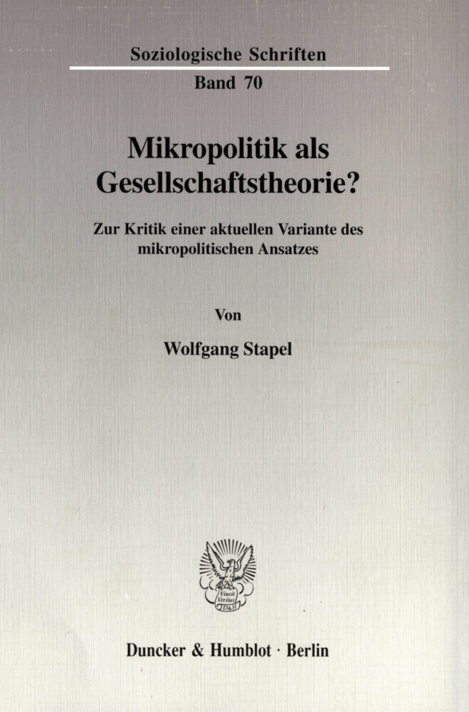 Mikropolitik als Gesellschaftstheorie? main product photo