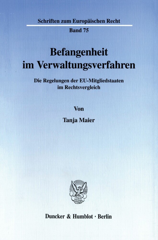 Befangenheit im Verwaltungsverfahren. main product photo