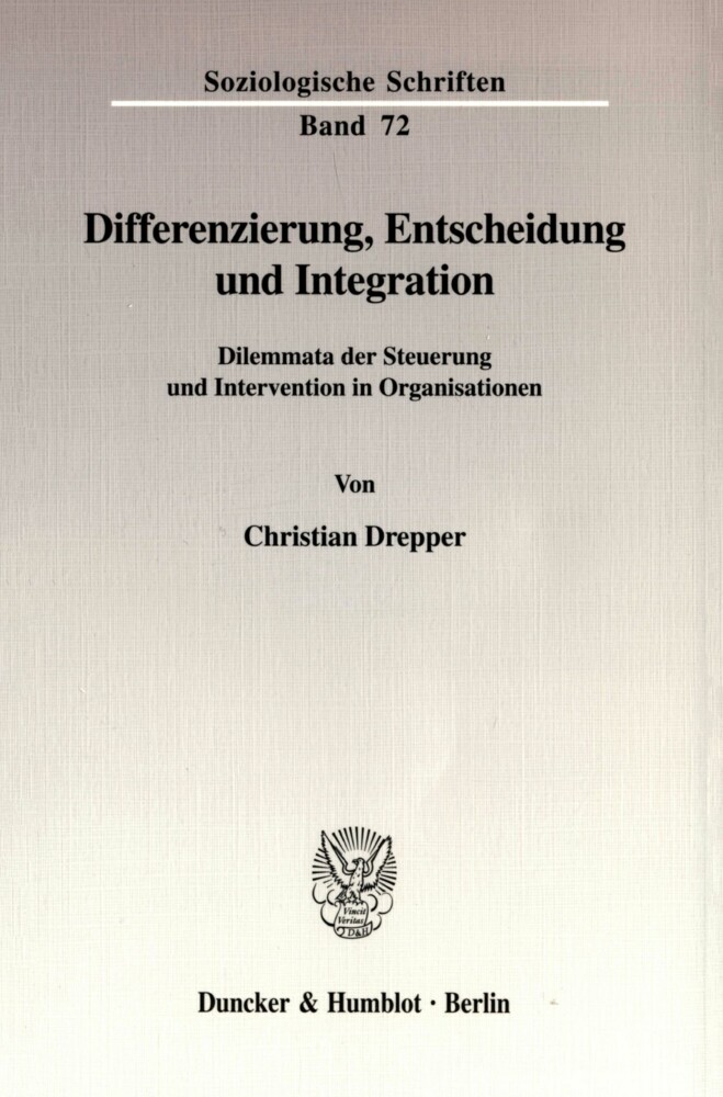 Differenzierung, Entscheidung und Integration. main product photo