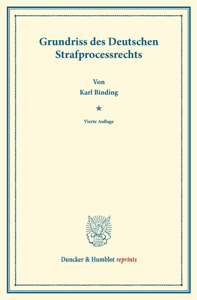 Grundriss des deutschen Strafprocessrechts. main product photo