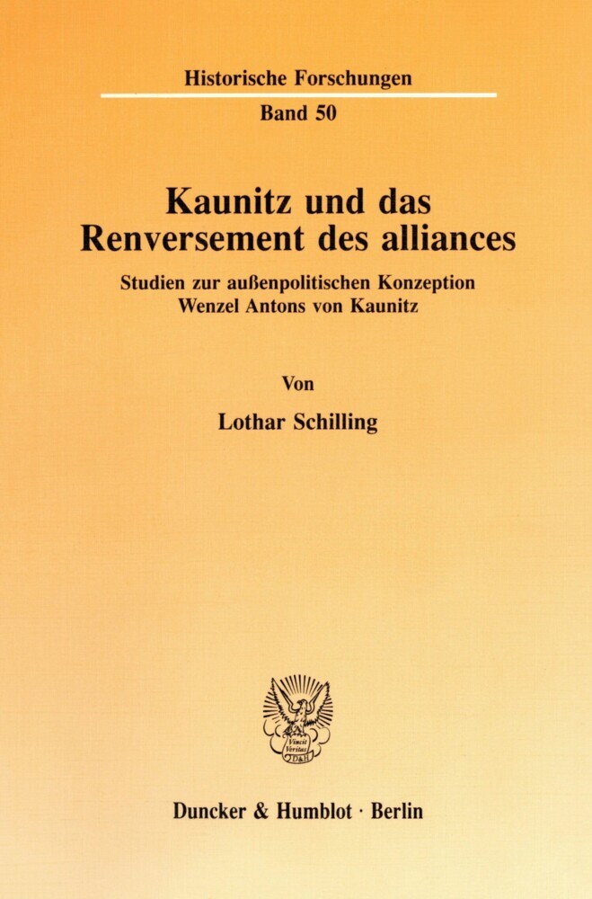 Kaunitz und das Renversement des alliances. main product photo