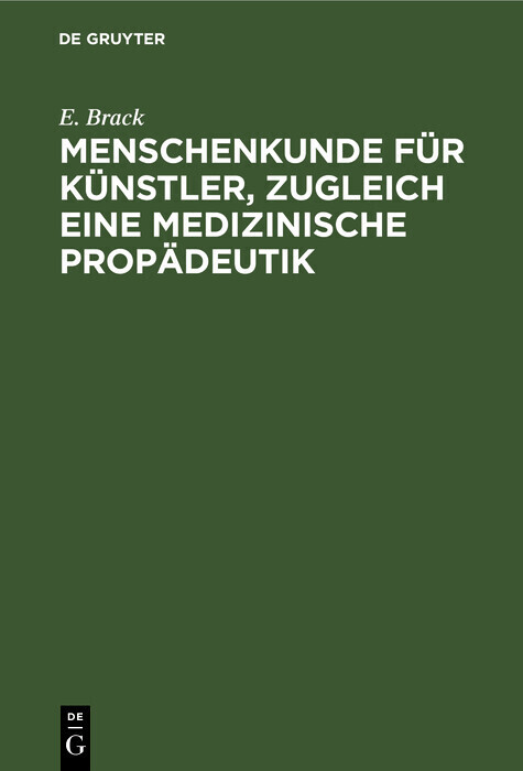 Menschenkunde für Künstler, zugleich eine medizinische Propädeutik main product photo