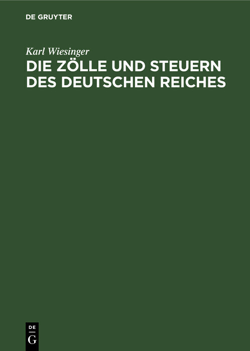 Die Zölle und Steuern des Deutschen Reiches main product photo