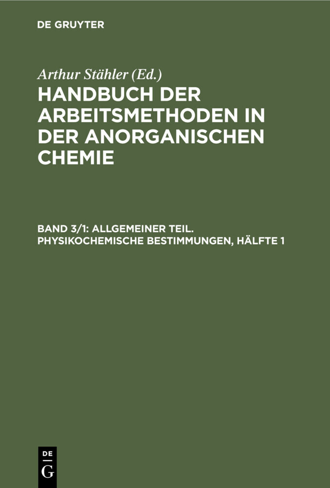 Allgemeiner Teil. Physikochemische Bestimmungen, Hälfte 1 main product photo