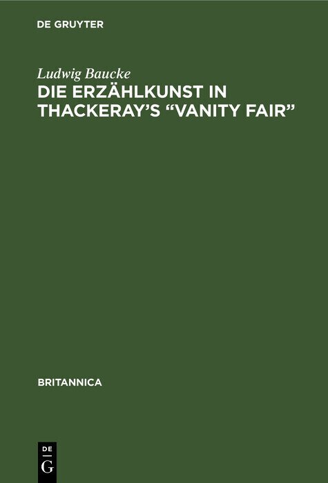 Die Erzählkunst in Thackeray's 'Vanity Fair' main product photo