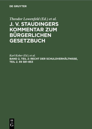Recht der Schuldverhältnisse, Teil 2.      581-853