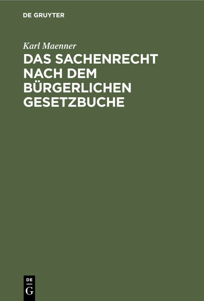 Das Sachenrecht nach dem Bürgerlichen Gesetzbuche main product photo