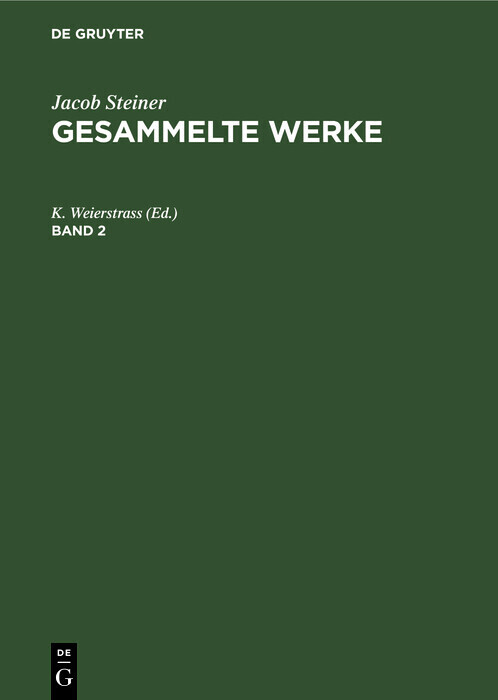 Jacob Steiner: Gesammelte Werke. Band 2 main product photo