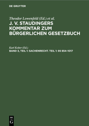 Sachenrecht. Teil 1:      854-1017