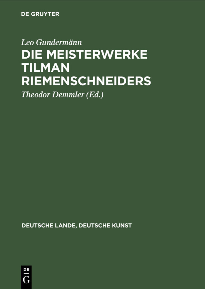 Die Meisterwerke Tilman Riemenschneiders main product photo