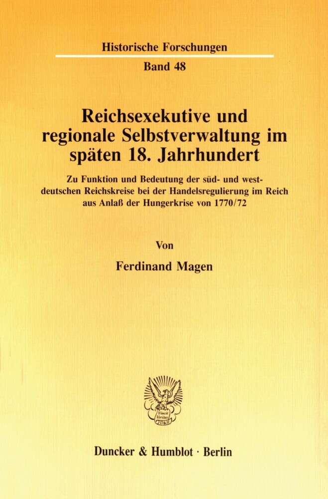 Reichsexekutive und regionale Selbstverwaltung im späten 18. Jahrhundert. main product photo