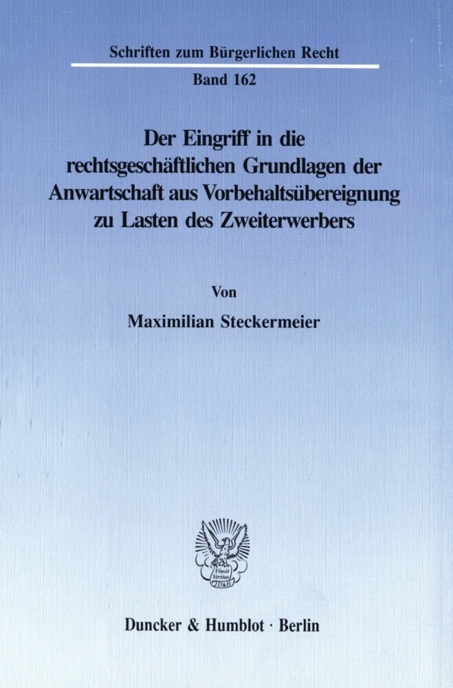 Der Eingriff in die rechtsgeschäftlichen Grundlagen der Anwartschaft aus Vorbehaltsübereignung zu Lasten des Zweiterwerbers. main product photo