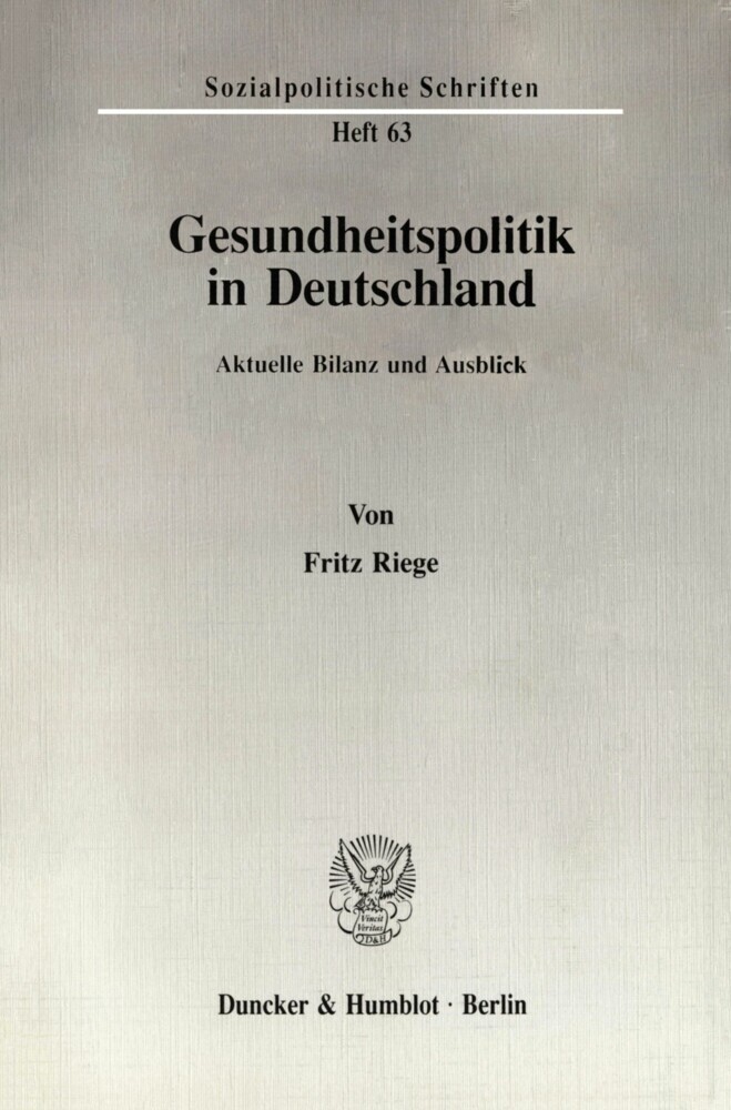 Gesundheitspolitik in Deutschland. main product photo