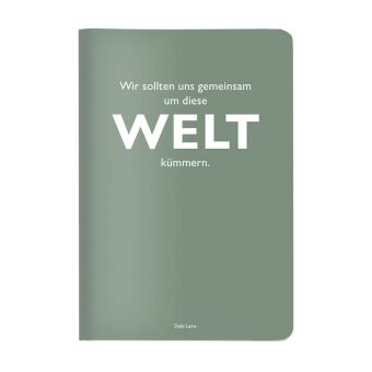 Heft A5 kariert, "Wir sollten uns gemeinsam um diese Welt kümmern." (Dalai Lama)