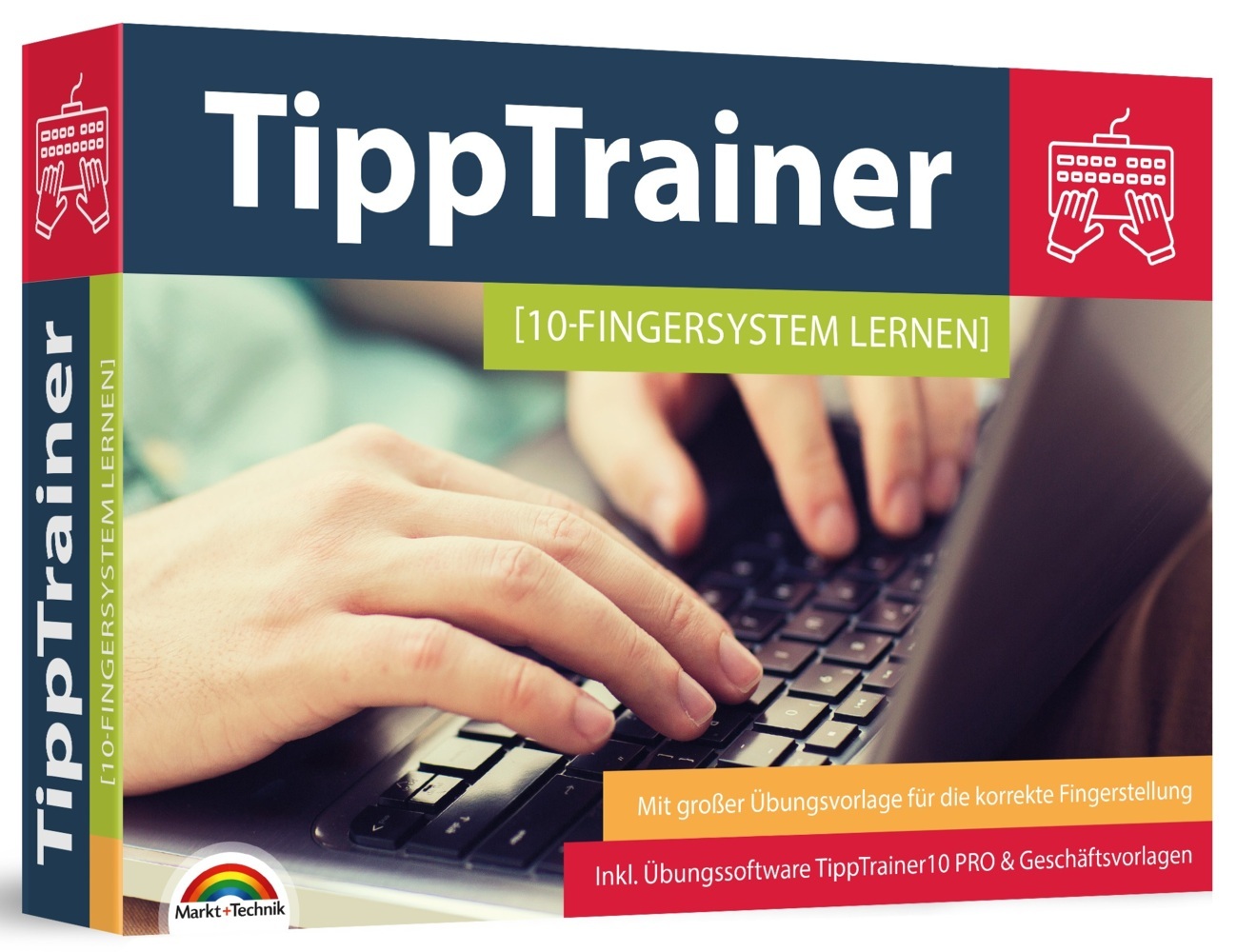 10 Finger Tippen für zu Hause am PC lernen - blind jedes Wort finden - Maschinenschreiben inkl. Tipp Trainer Software für den PC main product photo